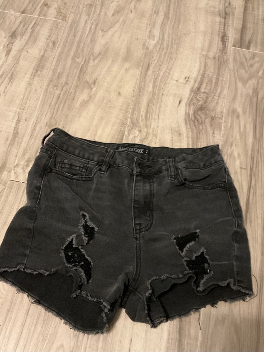 Blackheart Black Distressed Women's Jean Shorts